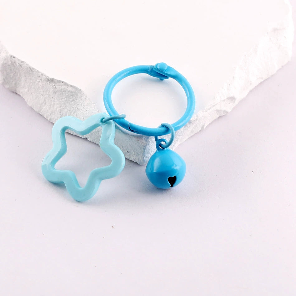 Acrylic Five-Point Star Book Ring Keychain Accessory - Durable and Decorative Carabiner Clip