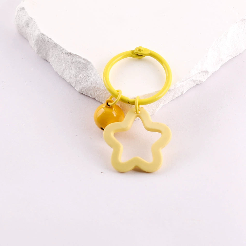 Acrylic Five-Point Star Book Ring Keychain Accessory - Durable and Decorative Carabiner Clip