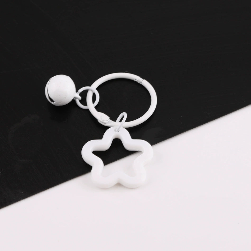 Acrylic Five-Point Star Book Ring Keychain Accessory - Durable and Decorative Carabiner Clip