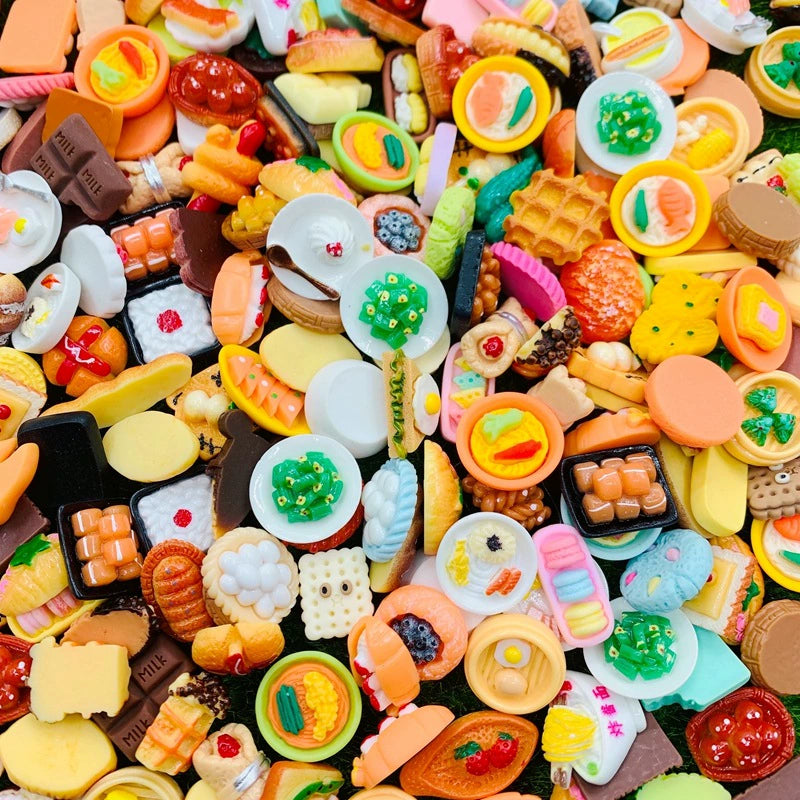 Food Theme DIY Charm Set for Buttercream Slime & Craft Decorations