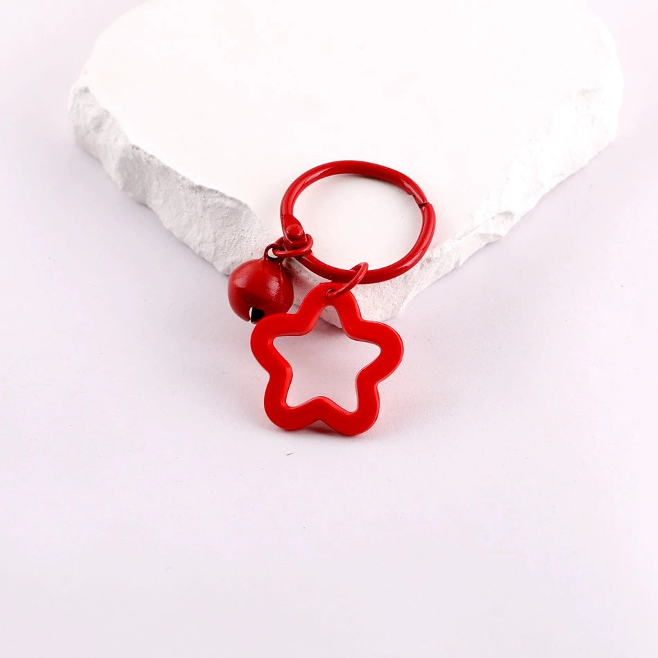 Acrylic Five-Point Star Book Ring Keychain Accessory - Durable and Decorative Carabiner Clip