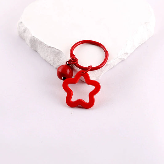 Acrylic Five-Point Star Book Ring Keychain Accessory - Durable and Decorative Carabiner Clip