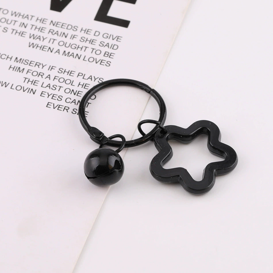 Acrylic Five-Point Star Book Ring Keychain Accessory - Durable and Decorative Carabiner Clip
