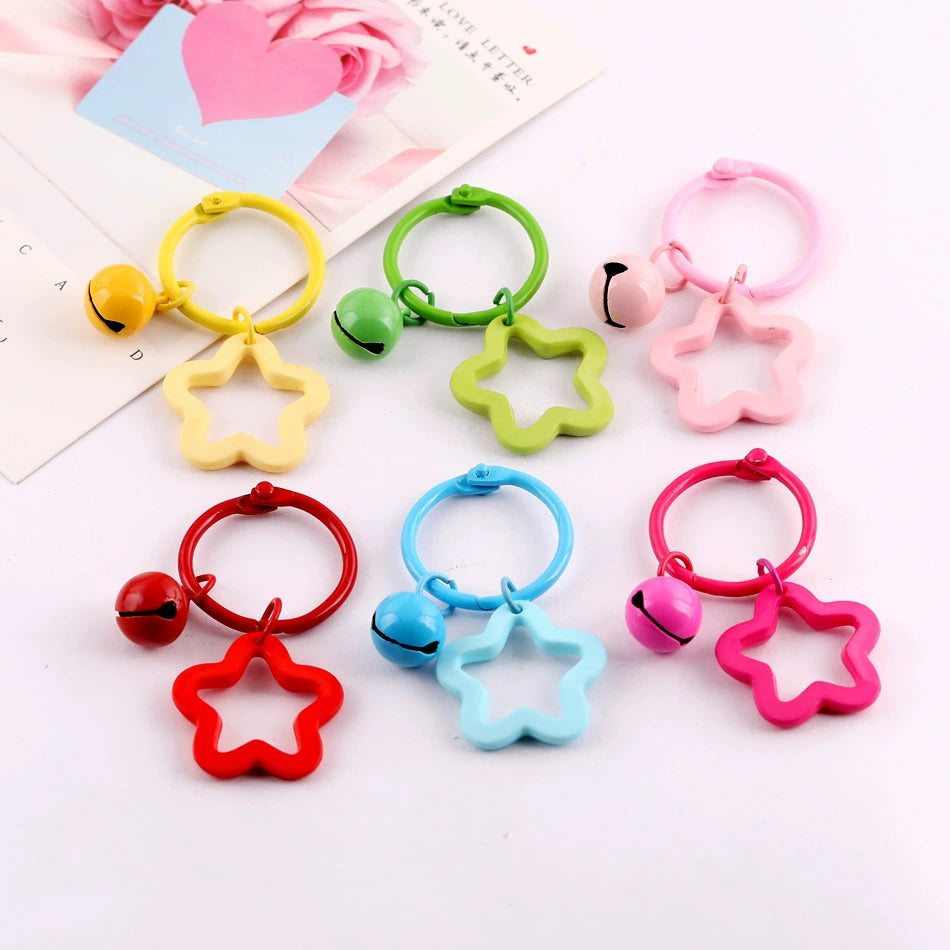 Acrylic Five-Point Star Book Ring Keychain Accessory - Durable and Decorative Carabiner Clip